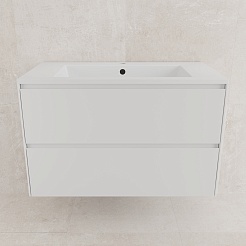 Style Line Тумба с раковиной Лима 90 Plus подвесная эмаль белая матовая – фотография-5